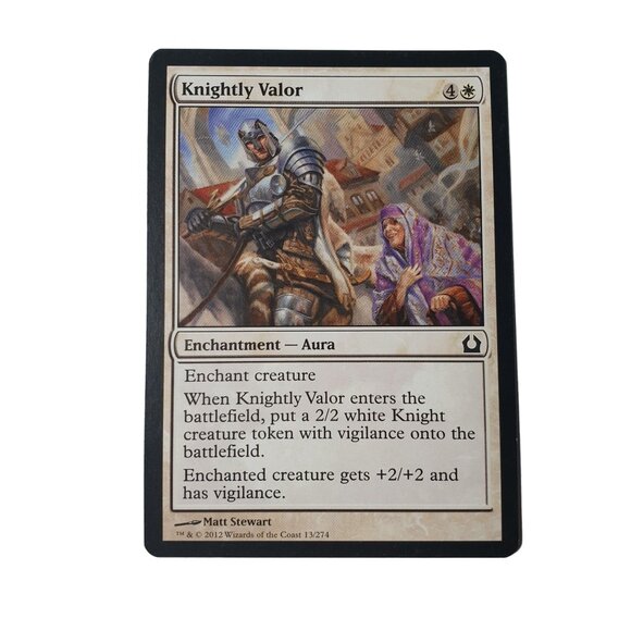 Magic The Gathering Knightly Valor Enchantment Aura Card Set of 4 Matt Stewart - Picture 2 of 3